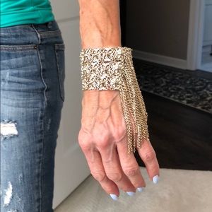 Gold bracelet with fringe